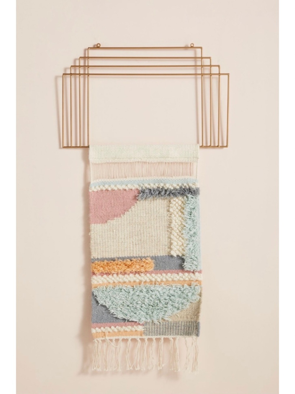 Anthropologie Samara Wall Hanging Boho Fiber Art Neutral Decor